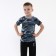 T-shirt for a boy, gray/camouflage color, height 134-140 cm