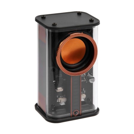 Portable column K07, 5 watts, transparent, 500 mAh, backlight, black-1