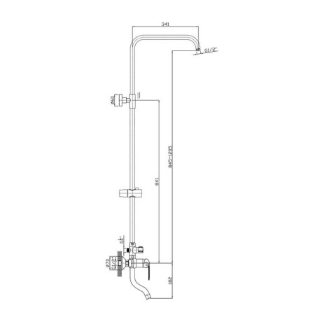 Shower system Rush ST4235-11, tropical shower, hand watering can, rotary spout, chrome-1