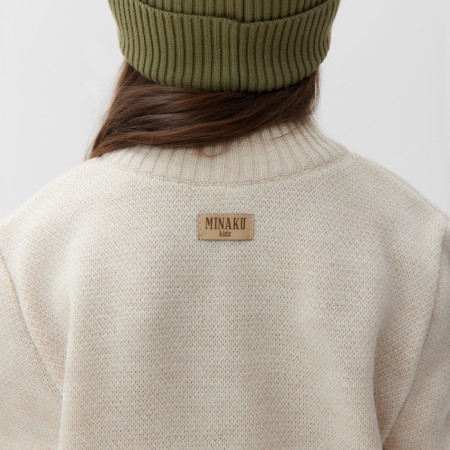 Costume (sweater and trousers) children's minku, beige color, height 122 cm-3