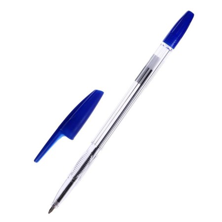Ballic handle 0.7 mm, blue rod, transparent body with a blue cap-1