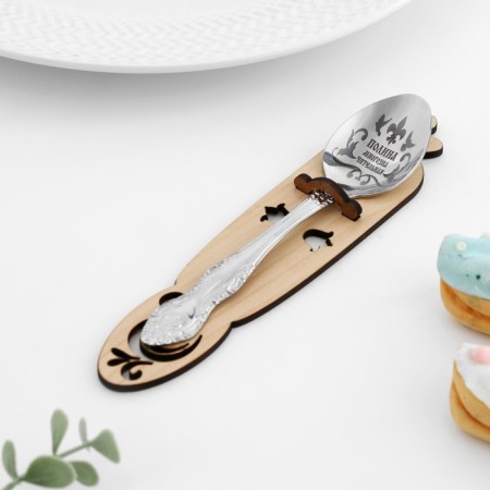 A spoon is registered, tea, with an engraving "Polina", h = 14