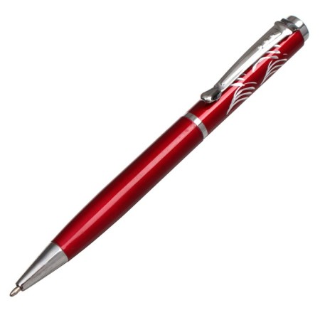 Gift handle, ballpoint, in a plastic case, rotary, "Francoise", burgundy-silver-2