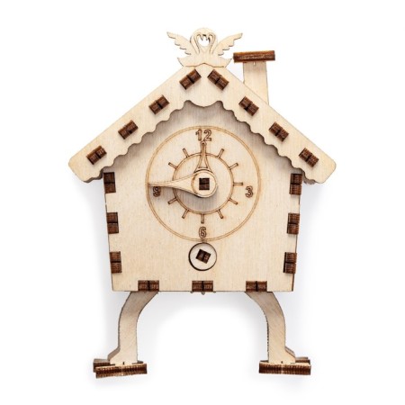 Wooden designer Drovo "New Year's house with a clock"-1