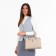 Lightning tout bag, outer pocket, long belt, light-beige color