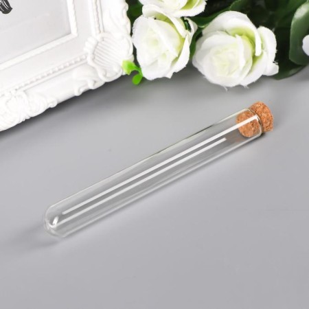 Decor for creativity Glass "A tube with a cork", 20 ml, 12x1.5x1.5 cm-1