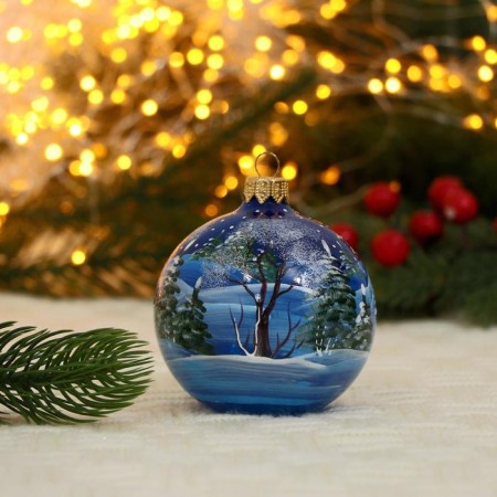 Christmas ball D-8 cm "Snow Forest" manual painting