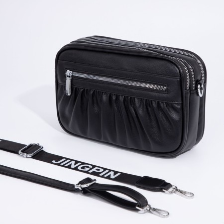 Bag Cross-Bodi with a zipper, black color-3