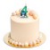 Candle in cake number 4 "Happy Birthday", Blue Tractor, 8.5 × 5 cm