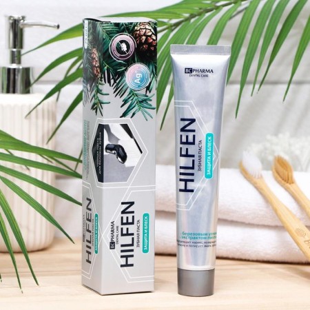 Hilfen toothpaste is sewn up and shine with birch coal and fir, 75 ml