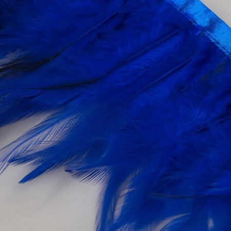 Braid with feathers of a rooster, 10-15 cm, 5 ± 0.5 m, blue color-3