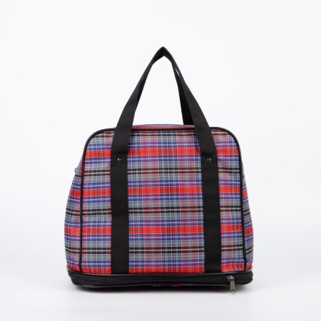 Lightning bag, with an increase, external pocket, blue/red color-1