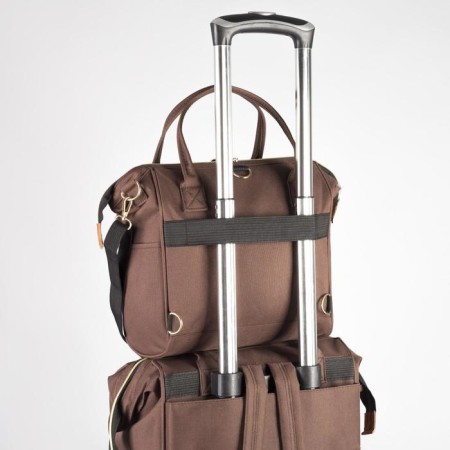 Bag-rug 2 in 1 on wheels 18 ”, lightning department, outer pocket, brown color-5