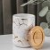 Ceramic bank for bulk products Gold, 350 ml, white color