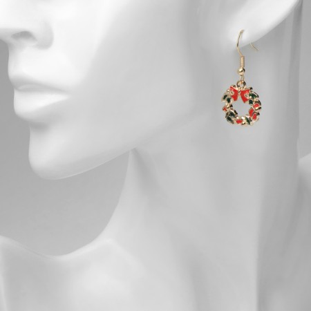 New Year! Earrings "New Year" Balt-Venok, colored in gold-2
