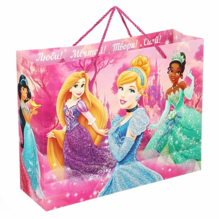 Gift Packet Laminated with sparkles, princesses, 40x31x11, 5 cm-2