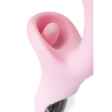 Vibro -roller with a caressing tongue Jos Orali, 22 cm, silicone, pink color-4