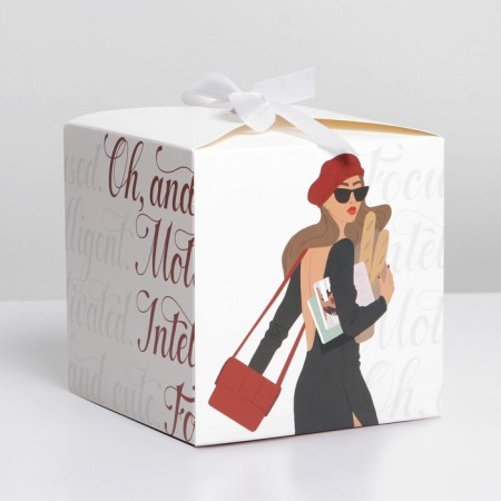 Gift folding box, packaging, Girl, 12 x 12 x 12 cm-1