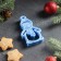 Books Form "Snowman", Cutting, Stamp, 9.5 × 5.5 cm, Blue Color