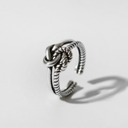 Ring "Jewel" knot, color black silver, dimensionless-2