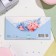 Money envelope "Happy Birthday!" Glitter, Congrev, blue background, pink flowers, 17x8 cm