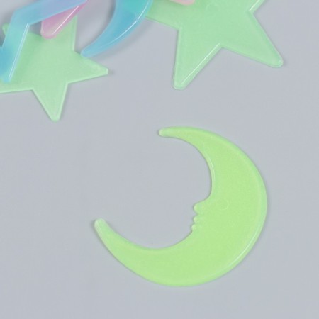 Sticker phosphorus plastic "Star Smails and months" set of 18-29 pcs 19x13 cm-1