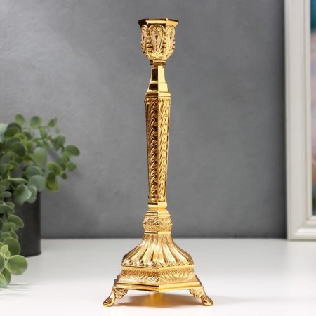Summary Metal for 1 candle "Pattern" gold 25x10x10 cm-1