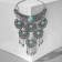 Hestia's necklace four tiers, blue color in black silver, 35 cm