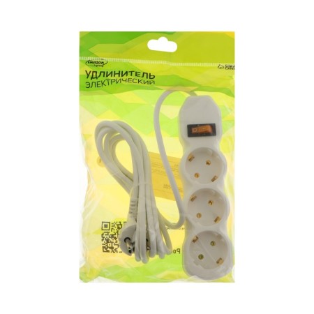 Extension cord Luazon Lighting Eco, 3 sockets, 2.7 m, 16 A, 3500 W, PVS 3x1 mm2, with salary, s off-4