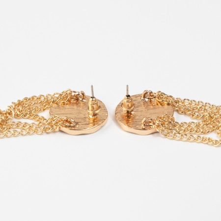 Earrings Assorted "Geometry" circle with a chain, color gold-2