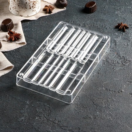 Form for chocolate and sweets "Styx", 12 cells, 20 × 12 × 2.5 cm, cell 9 × 1.5/1/0.8 cm-1