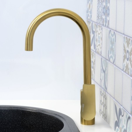 Kitchen mixer Wasserkraft Abens 5507, single -leaf, pour length 173 mm, gold-2
