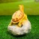 Garden figure "Turtle on Stone" 11.5x11.5x17cm