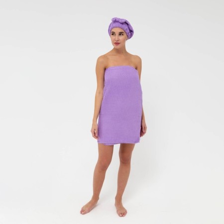 Set for the bath and bathroom Ethel Vafli towel 70*140 cm+Chalma 21*25 cm, central violet-9
