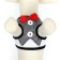 A set with a soft harness and a bow, size S, leash 120 x 1.5 cm, fire 23-42 cm, gray