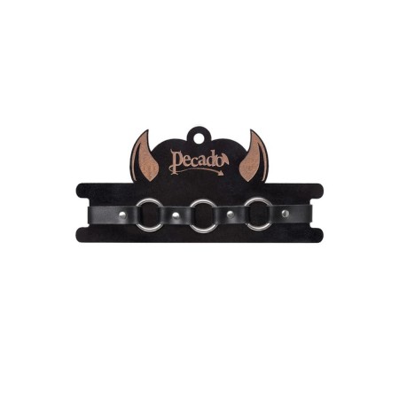 Pecado BDSM chocker-sewer, with rings in the form of a chain, genuine leather, black-6
