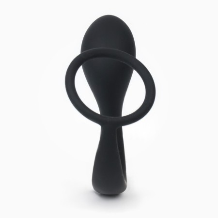 Anal plug with an erective ring, prostate stimulator, software, silicone, black-9