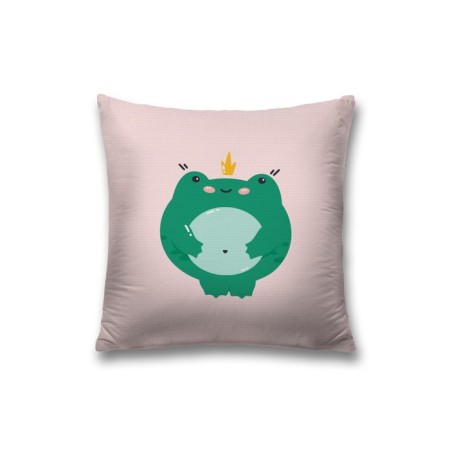 Pillowess decorative "Satisfied frog", on a zipper, size 45x45 cm
