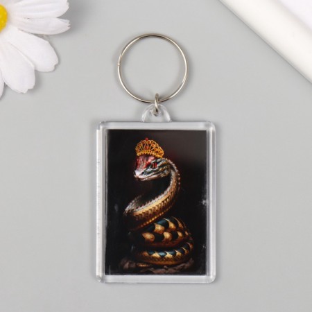Acryl keychain "Snake with crown" 3.5x5 cm-1