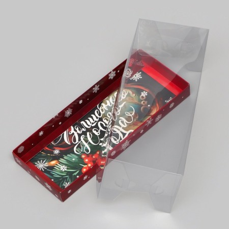 Box with a transparent lid for the roll of the "Magic New Year", 30 x 12 x 12-3