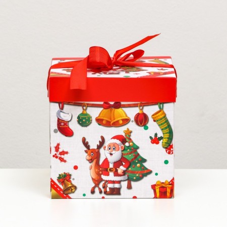 Self -assembly box "Santa Claus and Christmas tree" 15 x 15 x 15 cm-1