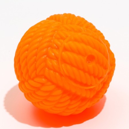 Dog toy squeaks "tangle of thread", 8 cm, orange-1