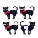 Adhesive -based decor “Cat with a bow” set of 4 pcs., Size 1 pcs: 5.3 × 4.5 cm