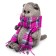 Soft toy "Basik", in a bright pink scarf, 22 cm