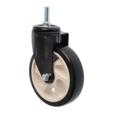 Wheel furniture tundra, d = 125 mm, rotary, with a foot 12x30 mm, without a brake, black