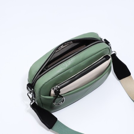 Bag Cross-Bodi with a zipper, green color-7