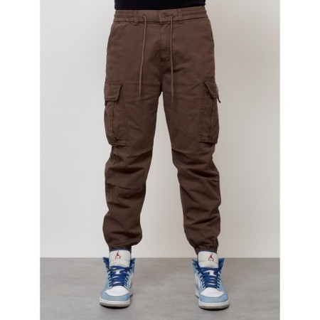 Cargo jeans men, size 44, brown color-3
