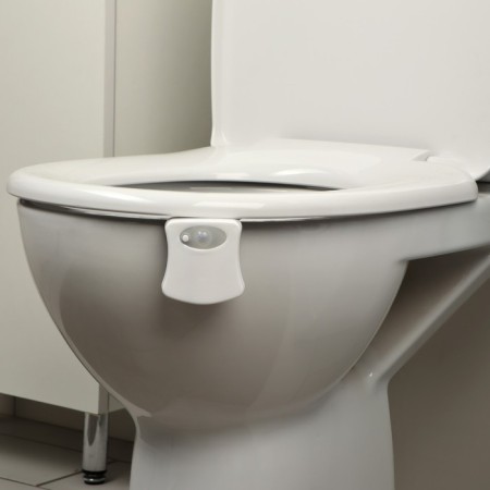 Lamp for the toilet with the sensor engine., RGB, 3 W, IP68, from BAT. 3*aaa, white-9