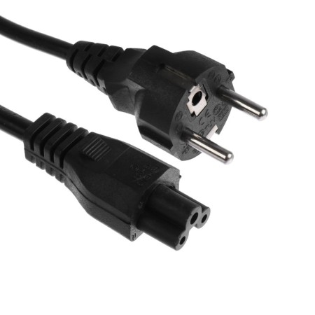 Power cable Luazon KDGN-006, SCHUKO-C5, 10 A, 1.5 m, 3 residential, black