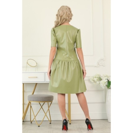 Women's dress, size 48, green color-1